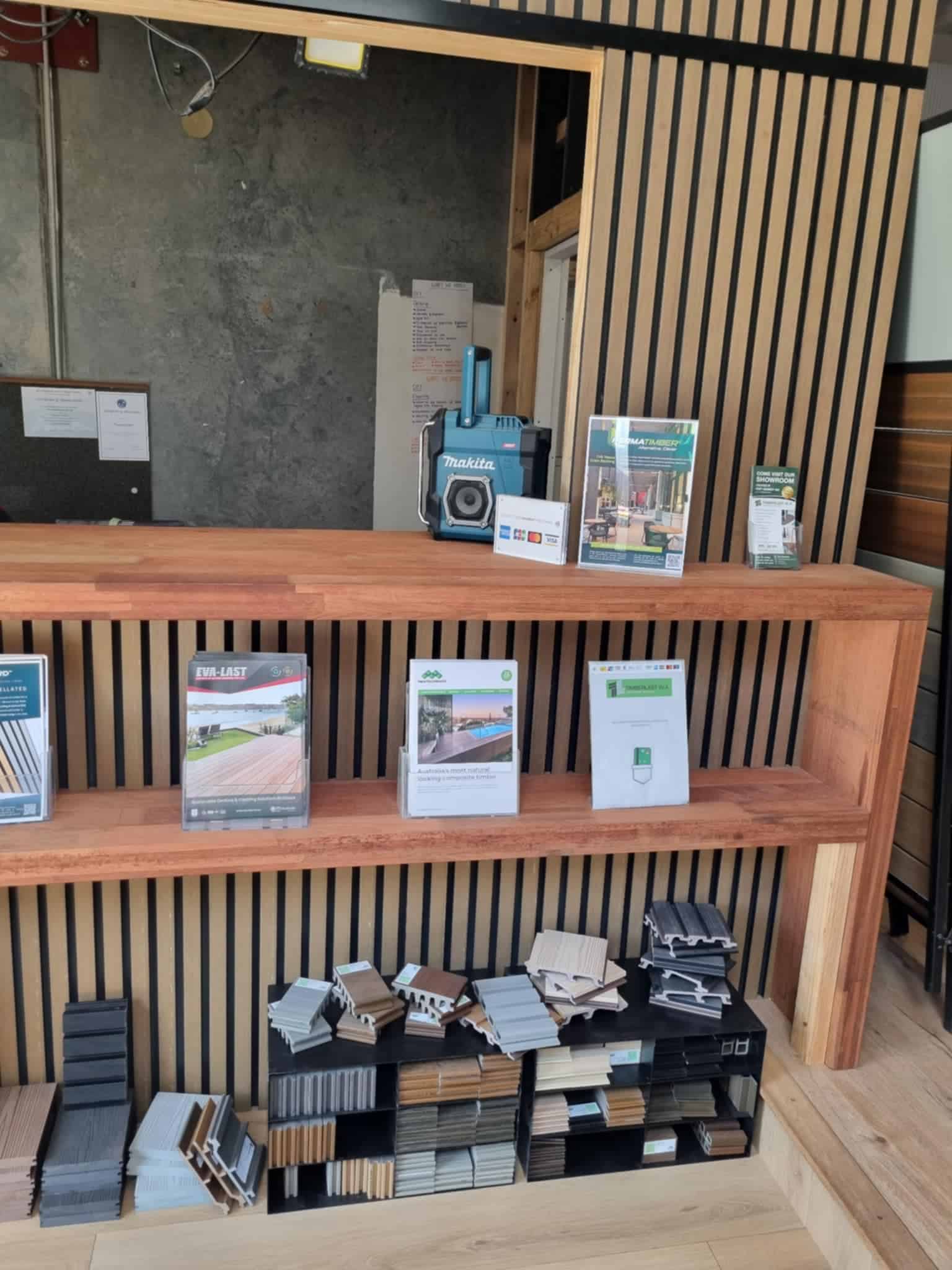 Composite Screening Battens & Hybrid Flooring In New Renewscape Showroom
